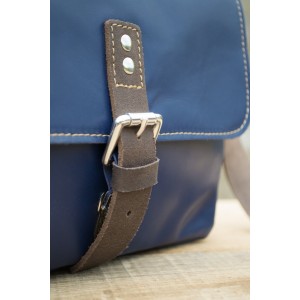 SAC cuir bleu  | Petit messager 